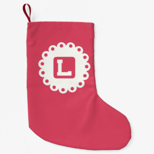 MONOGRAM "L" SMALL CHRISTMAS STOCKING