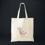 monogram L wedding floral spring Bridal Shower Tote Bag<br><div class="desc">***this design is part of a collection*** _______________________ this design template is fully editable and customisable by you the customer - click personalise further button if you wish to move, add, delete, or make significant changes to the design _______________________ *if you have any DESIGN questions or need more designs or...</div>