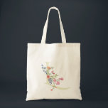 monogram L wedding floral spring Bridal Shower Tote Bag<br><div class="desc">***this design is part of a collection*** _______________________ this design template is fully editable and customisable by you the customer - click personalise further button if you wish to move, add, delete, or make significant changes to the design _______________________ *if you have any DESIGN questions or need more designs or...</div>