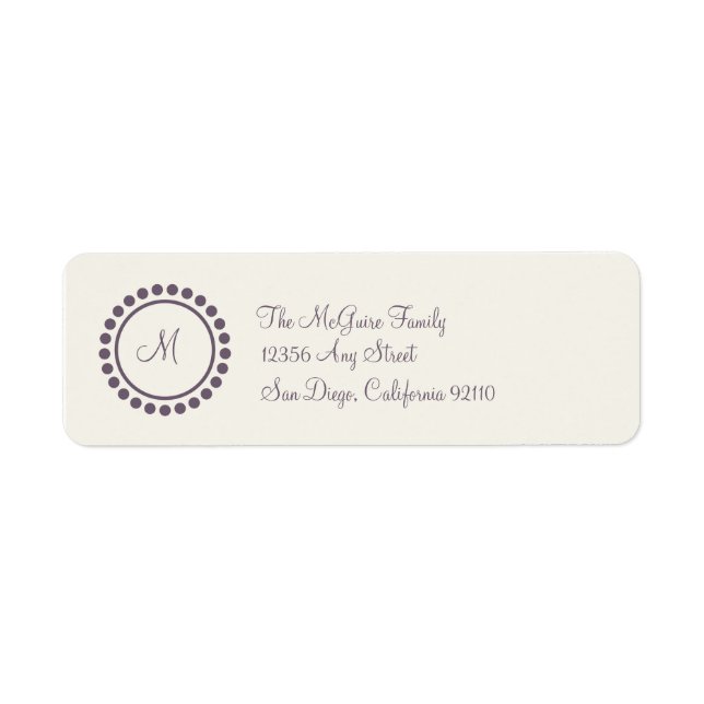 Monogram Label (plum) (Front)