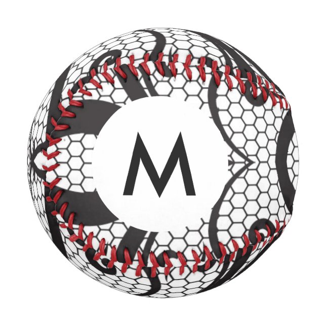 Monogram Lace background 2 Baseball (Front Left)