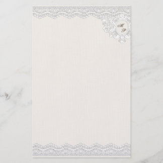 Monogram Lace (customisable) Stationery