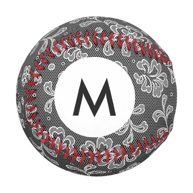Monogram Lace fabric pattern 1 Baseball (Front Left)