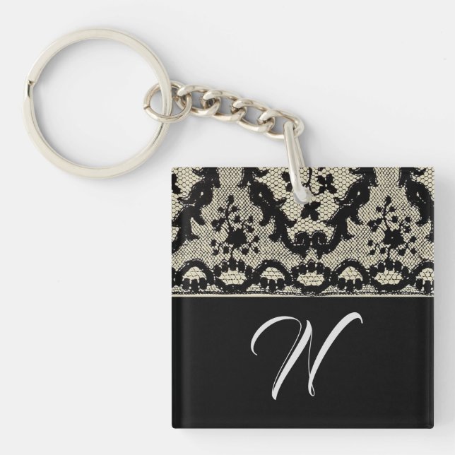 Monogram Lace Keychain (Front)