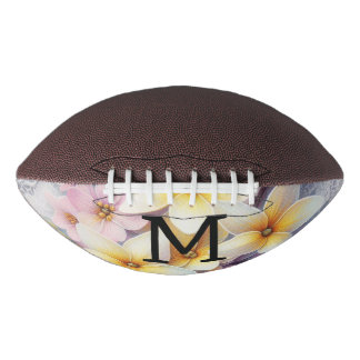 Monogram lace pink and yellow Spring flowers  American Football