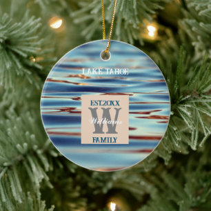 Monogram Lake Water Family  Ceramic Tree Decoration