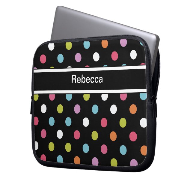 Monogram Laptop Case Polka Dots (Front Left)