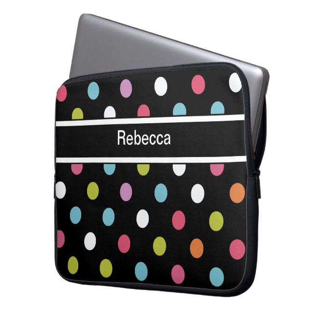 Monogram Laptop Case Polka Dots (Front Left)