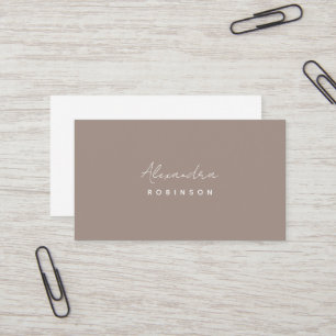 Monogram Latte Minimalist Feminine Business Card