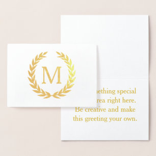 Monogram Laurel Foil Card