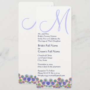 Monogram Lavender Periwinkle Wedding  Invitation