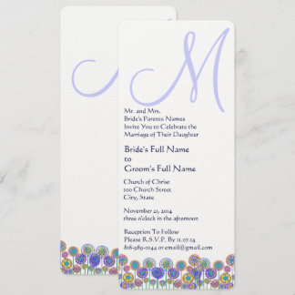 Monogram Lavender Periwinkle Wedding  Invitation