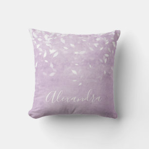 Monogram Lavender Purple Confetti Name Cushion