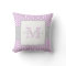Monogram Lavender Purple Polka Dot Baby Boy Pillow