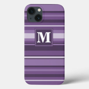 Monogram Lavender stripes Case-Mate iPhone Case