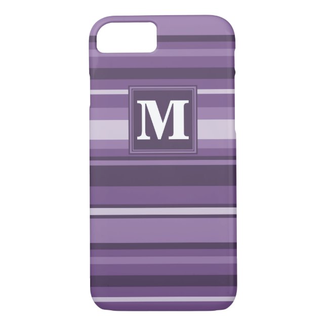 Monogram Lavender stripes Case-Mate iPhone Case (Back)