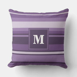Monogram Lavender stripes Cushion