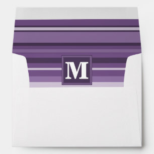 Monogram Lavender stripes Envelopes