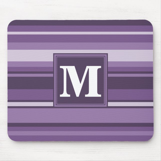 Monogram Lavender stripes Mouse Mat (Front)