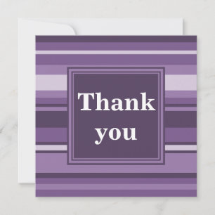 Monogram Lavender stripes Thank You Card