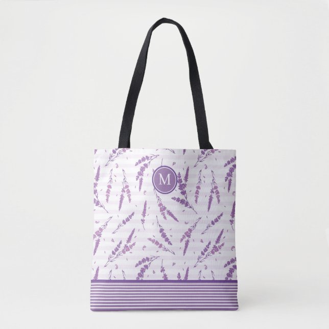 Monogram Lavender Tote Bag (Front)