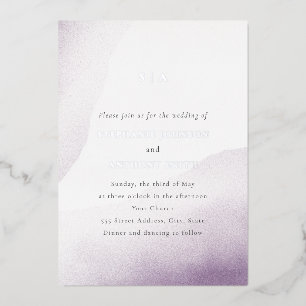 Monogram Lavender Watercolor Wash Wedding