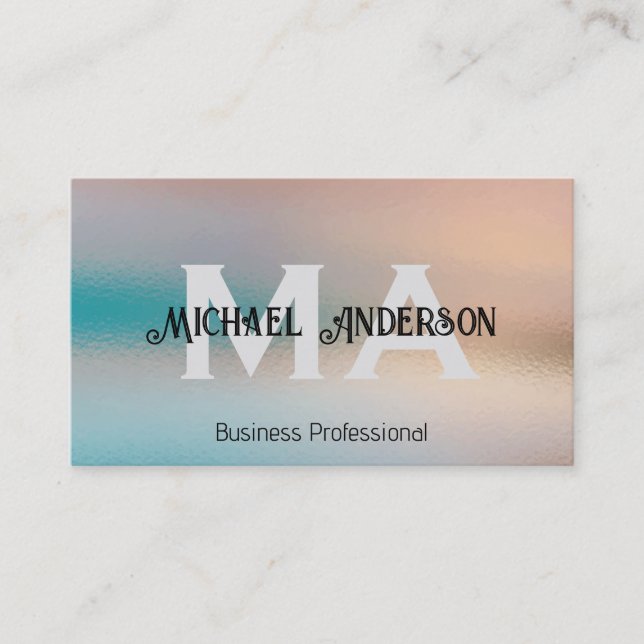 Monogram | Layered Text Business Card (Front)