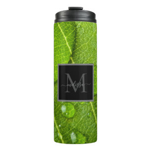 Monogram Leaf Raindrops Thermal Tumbler
