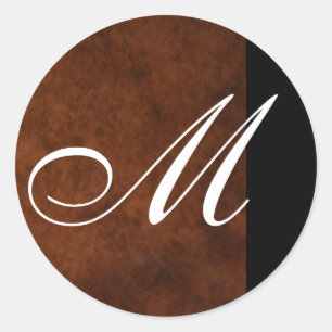 Monogram Leather Wedding Sticker Seal