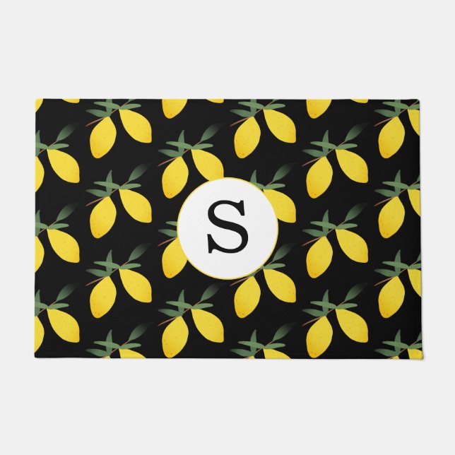 Monogram Lemon Citrus  Doormat (Front)