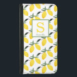 Monogram Lemon Citrus Name  Samsung Galaxy S5 Wallet Case<br><div class="desc">Monogram lemon citrus Samsung Galaxy wallet case with name. Easy to change the monogram and name from the product page. Fun and cute summer pattern.</div>