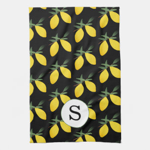 Monogram Lemon Citrus Tea Towel