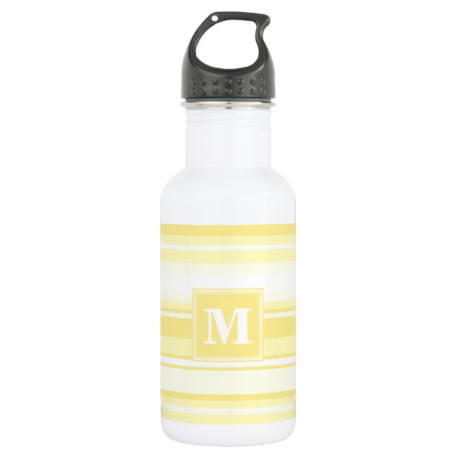 Monogram lemon yellow stripes 532 ml water bottle (Front)