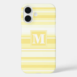 Monogram lemon yellow stripes iPhone 16 case