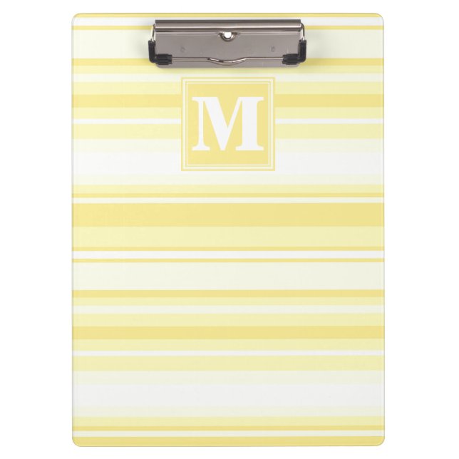 Monogram lemon yellow stripes clipboard (Front)