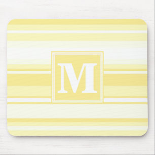 Monogram lemon yellow stripes mouse mat