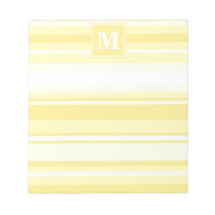 Monogram lemon yellow stripes notepad