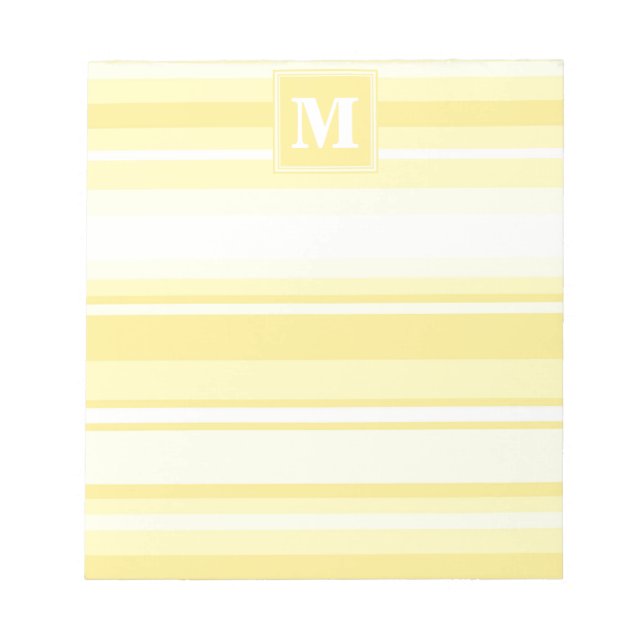 Monogram lemon yellow stripes notepad (Front)