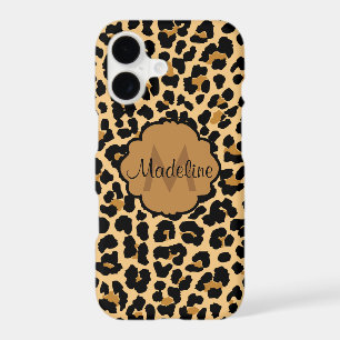 Monogram Leopar Print Pattern iPhone Case