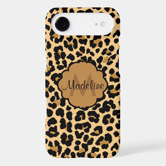 Monogram Leopar Print Pattern iPhone Case (Back)