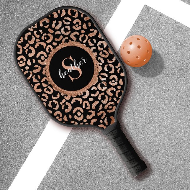 Monogram Leopard Animal Print Pickleball Paddle (Creator Uploaded)