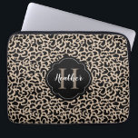 Monogram Leopard Print Laptop Sleeve<br><div class="desc">A chic and stylish monogram leopard laptop case. Personalize it with your name and initial. Fun for yourself or makes a great gift for a friend. Designed for you by Blackberry Boulevard.</div>