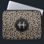 Monogram Leopard Print Laptop Sleeve<br><div class="desc">A chic and stylish monogram leopard laptop case. Personalize it with your name and initial. Fun for yourself or makes a great gift for a friend. Designed for you by Blackberry Boulevard.</div>