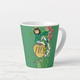 Monogram Leprechaun Floral  Latte Mug