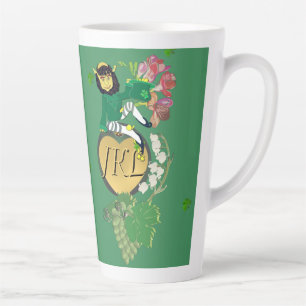Monogram Leprechaun Floral  Latte Mug