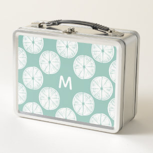 Monogram   Let's Taco About Love   Teal Lime Patte Metal Lunch Box