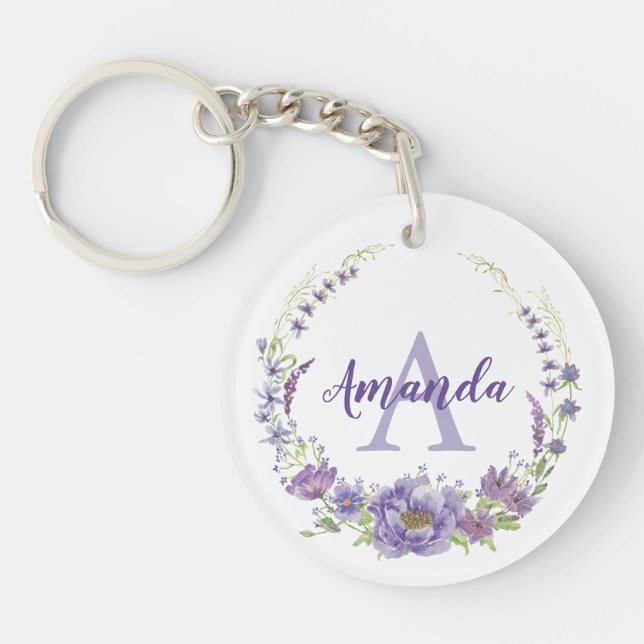 Monogram - letter A, custom Key Ring (Front)