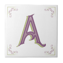 Monogram Letter A, Elegant Vintage Style