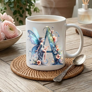 Monogram Letter A Fairy Coffee Mug