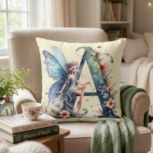 Monogram Letter A Fairy Cushion